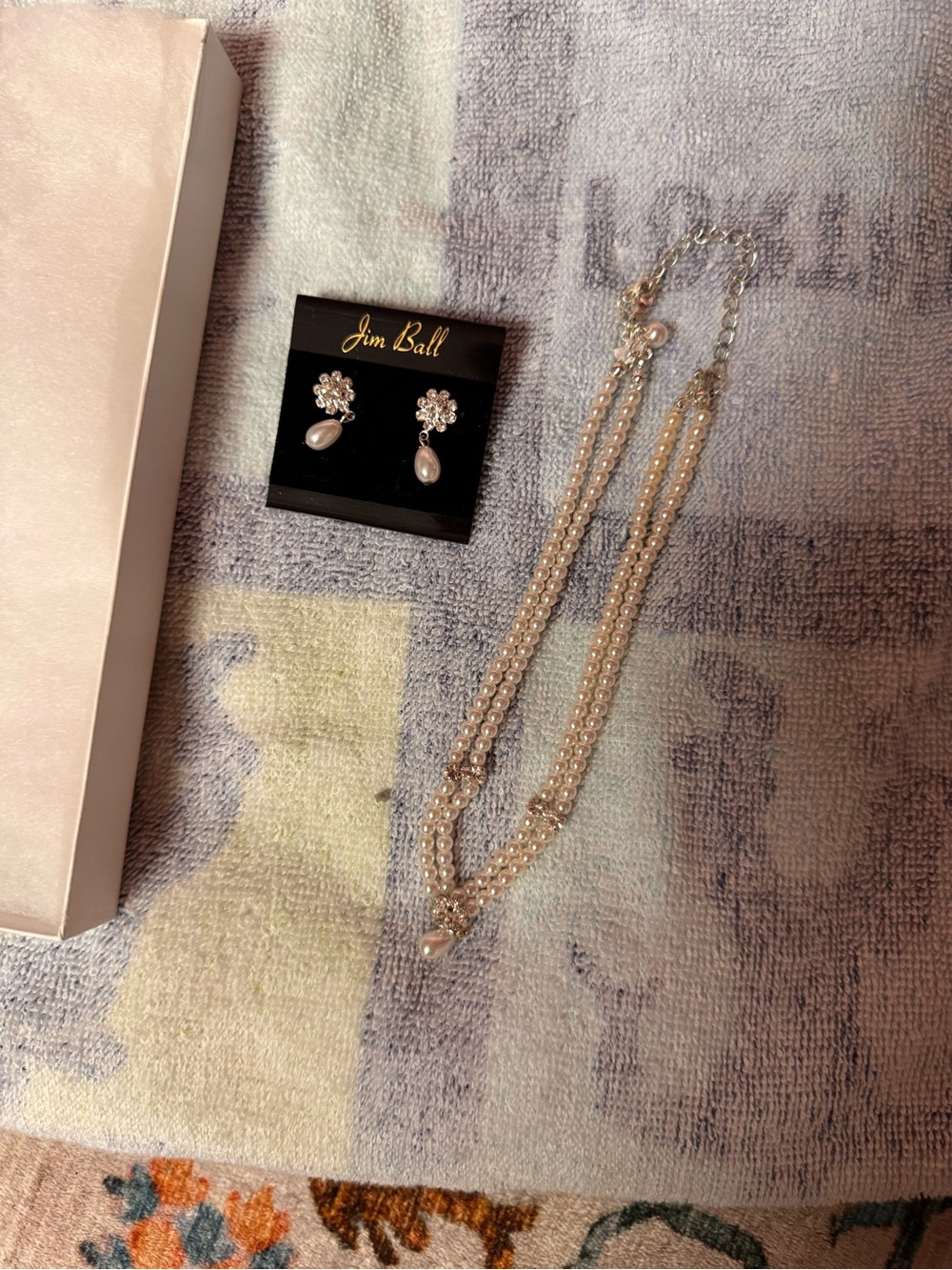 Avon Silver-Tone Floral Pearl Drop Earrings